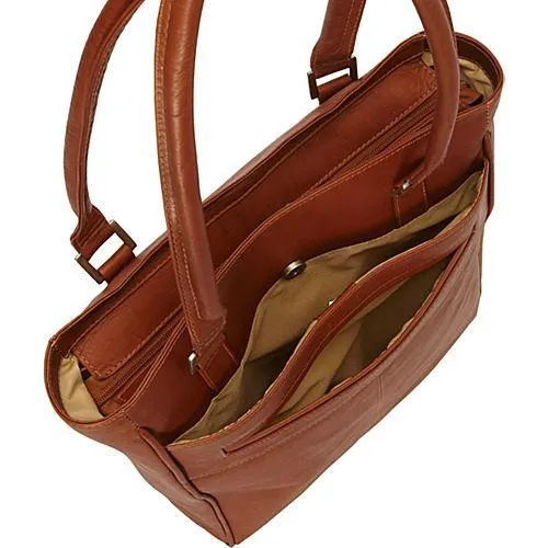 Piel Leather Vertical Laptop Tote