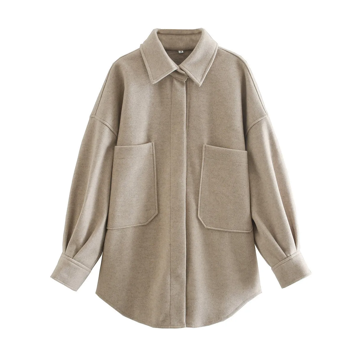 Pile Collar Bubble Sleeve Single-breasted Outerwear