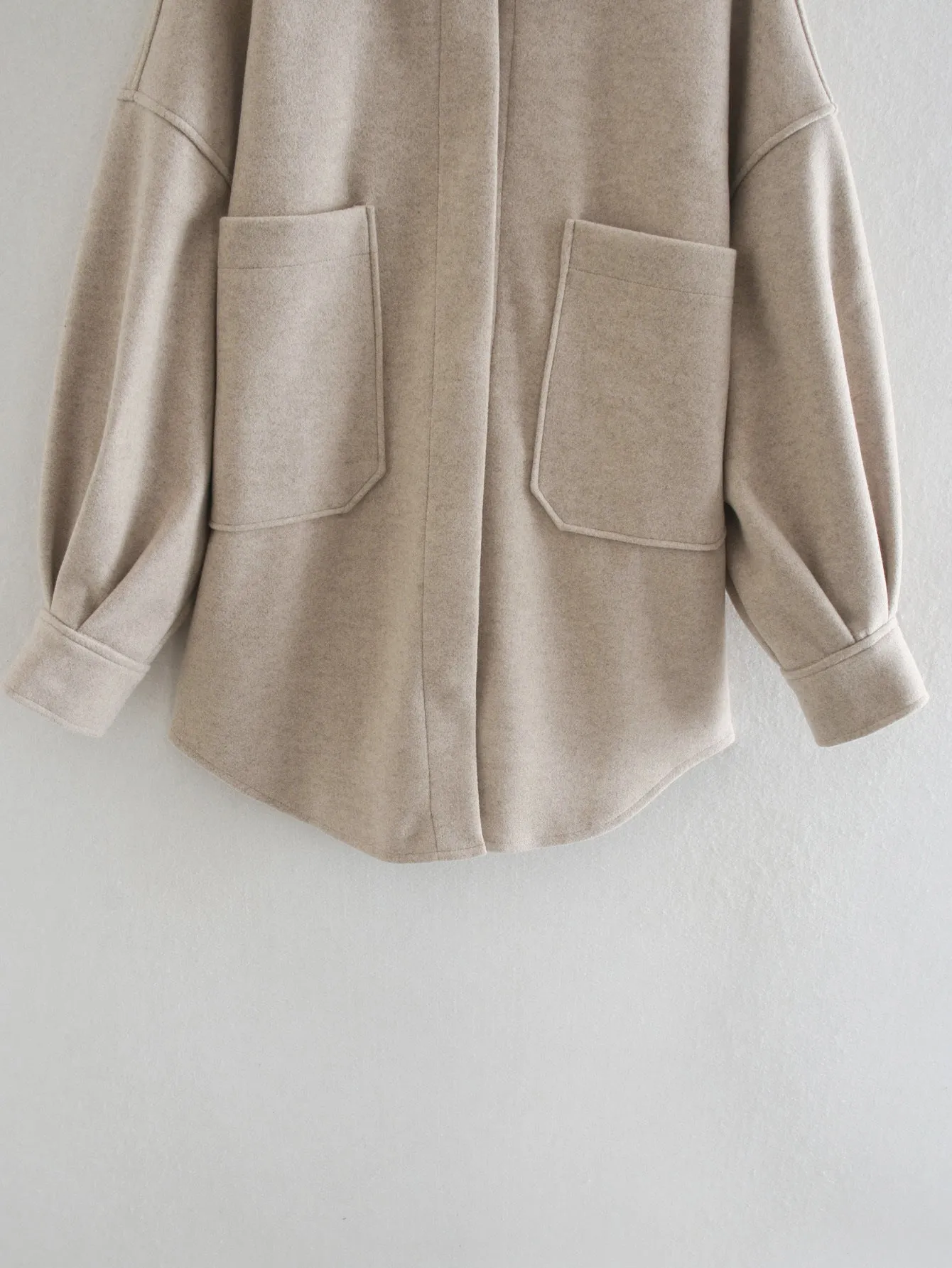 Pile Collar Bubble Sleeve Single-breasted Outerwear