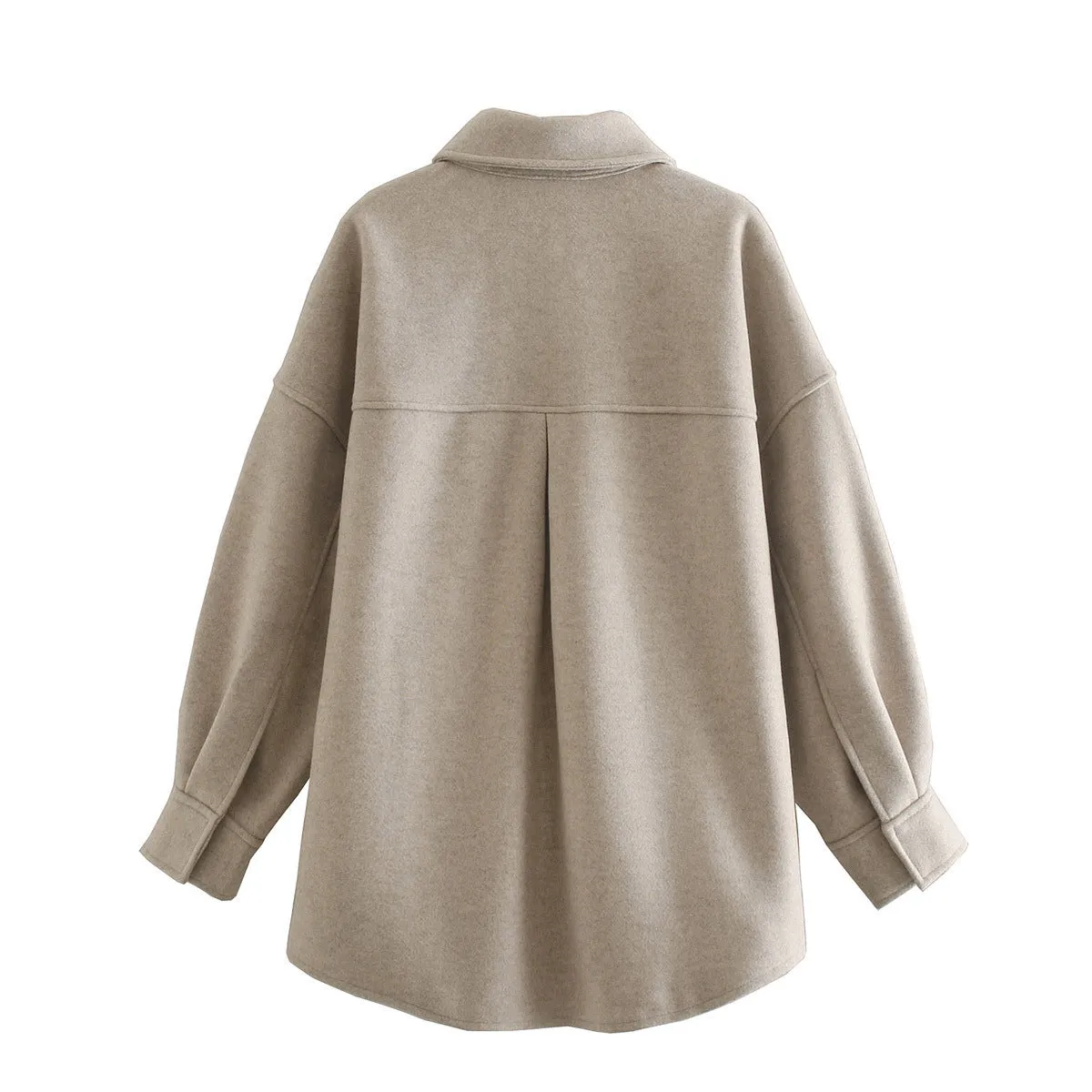 Pile Collar Bubble Sleeve Single-breasted Outerwear