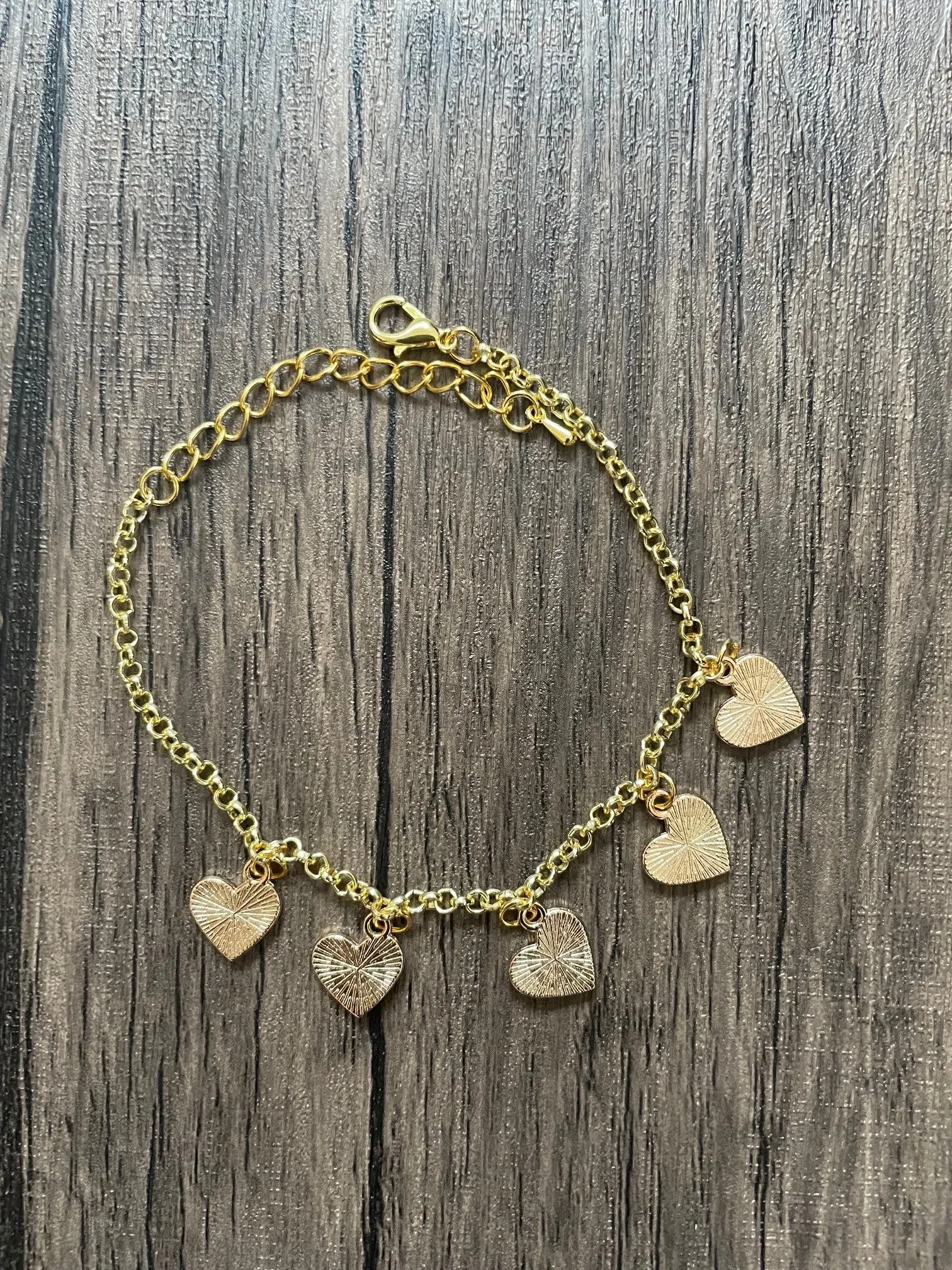 Pink Hearts Charm Bracelet