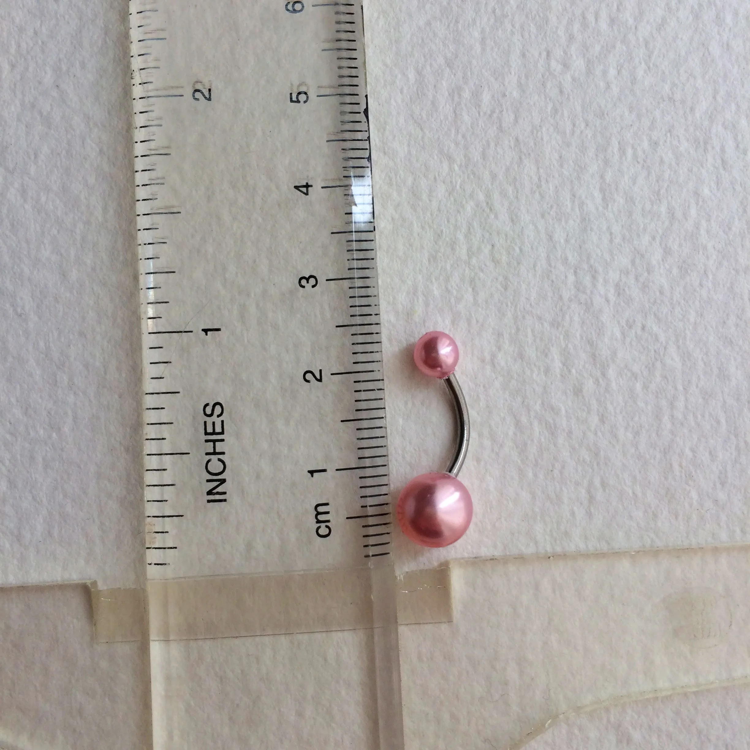 Pink Pearl Belly Ring Barbell