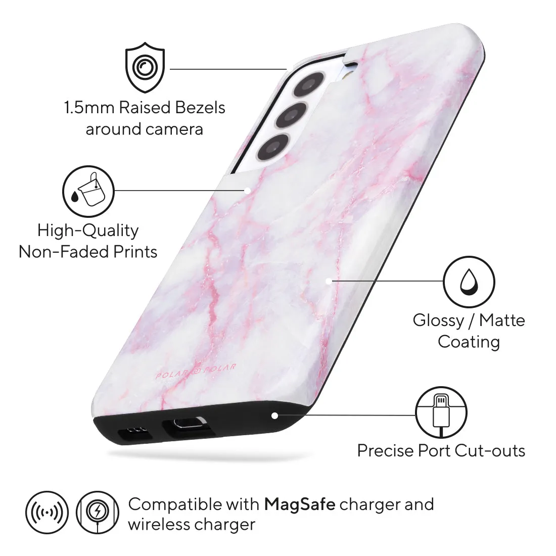 Pink White Custom - Samsung Galaxy S22 5G Case
