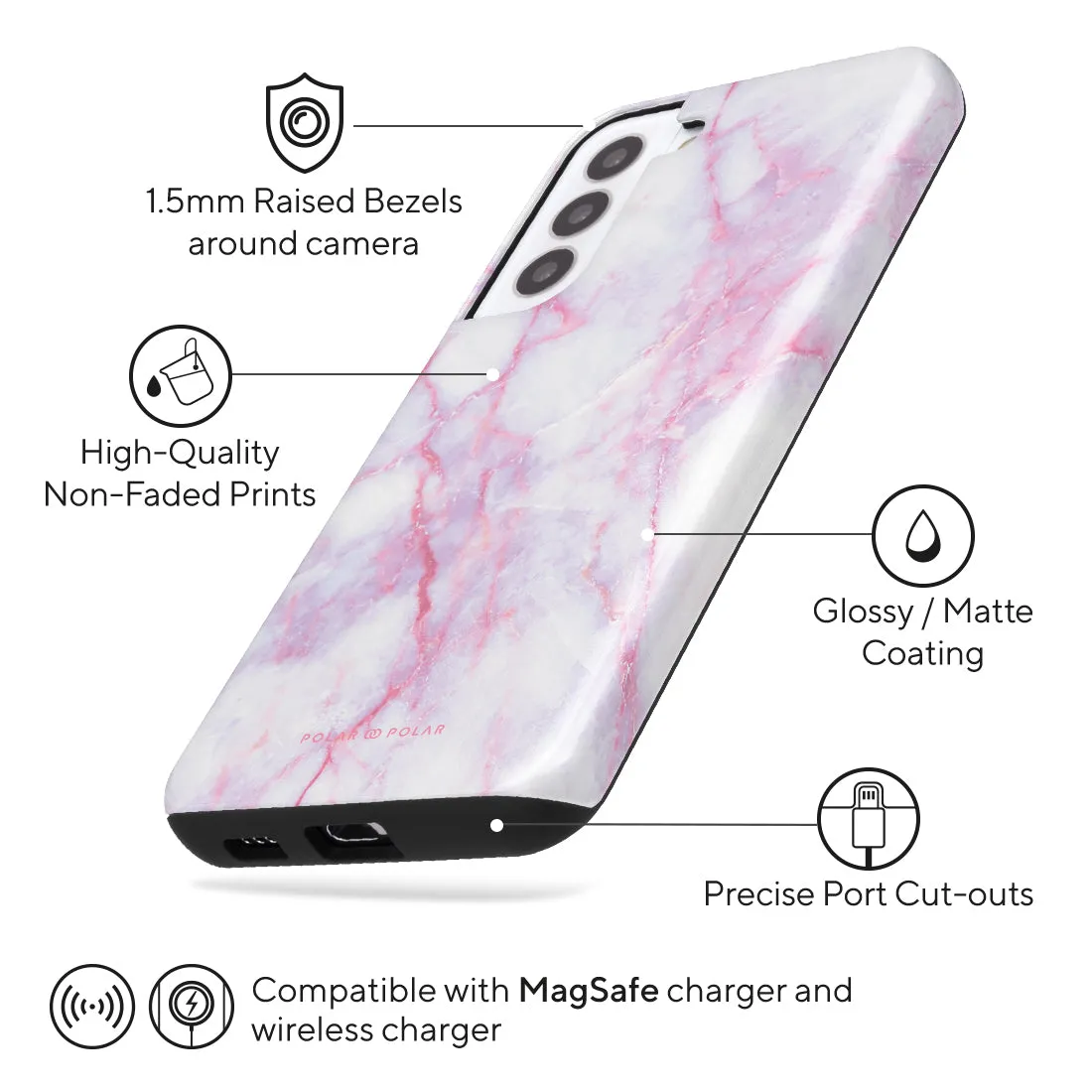 Pink White Custom - Samsung Galaxy S22  5G Case