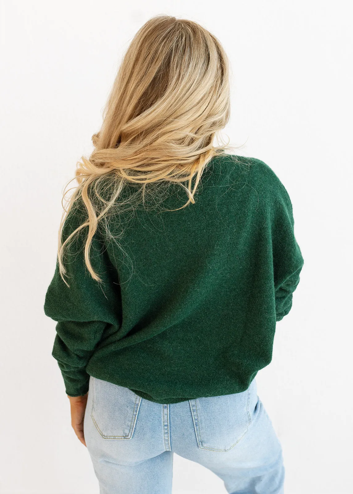 Piper Button Cardigan - Forest Green