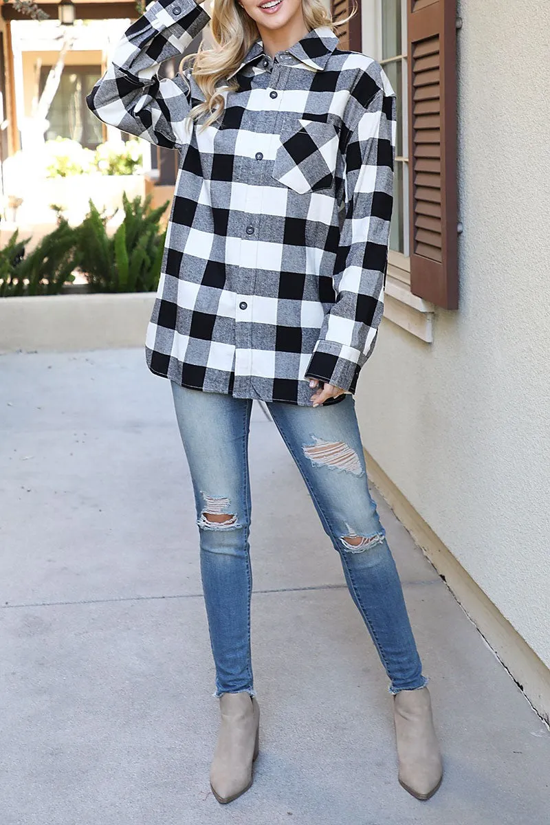 Plaid Button Shacket *FINAL SALE*