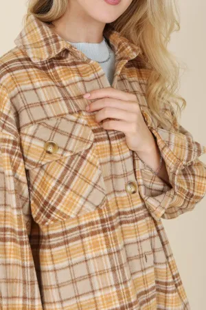 Plaid shacket with pockets