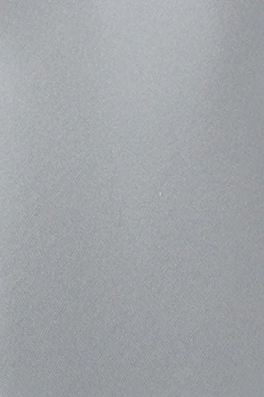 Platinum Solid Satin Silk Pocket Square