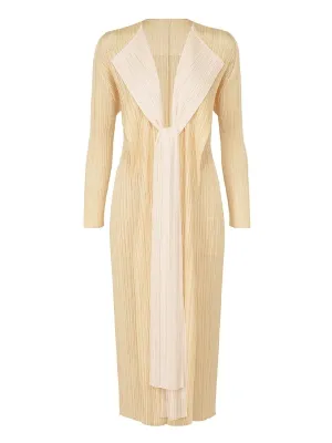 Pleated Tie Detail Long Cardigan