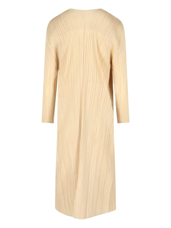 Pleated Tie Detail Long Cardigan