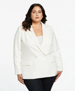 Plus Size Double Breasted Gabardine Blazer