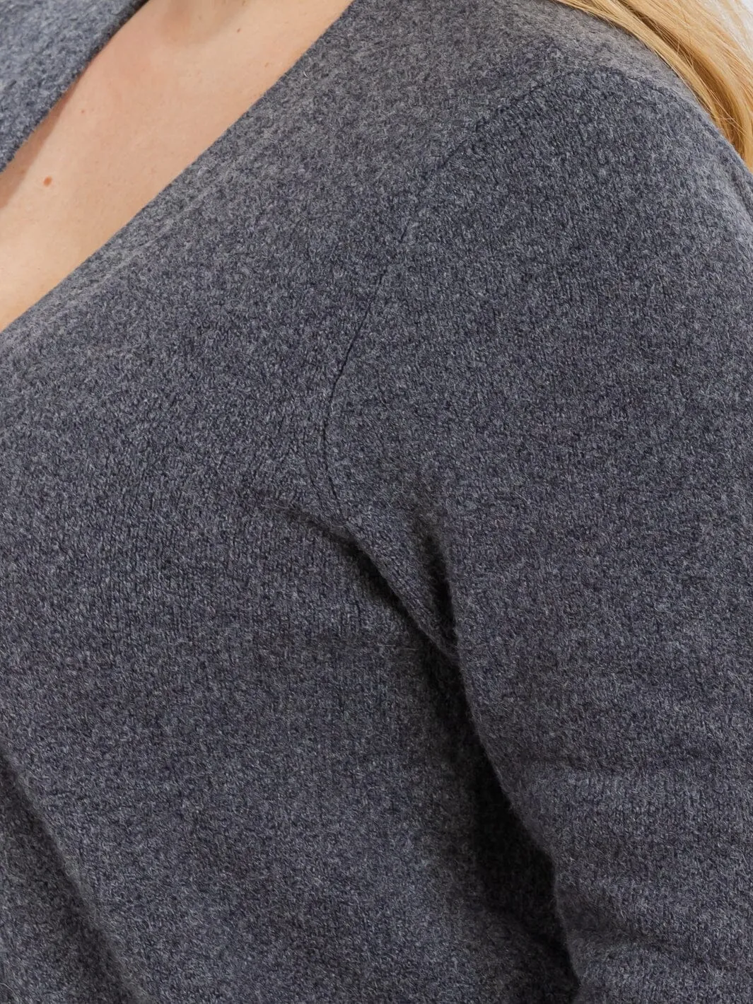 PLUS SIZE LONG SLEEVE OPEN FRONT POCKETS CARDIGAN