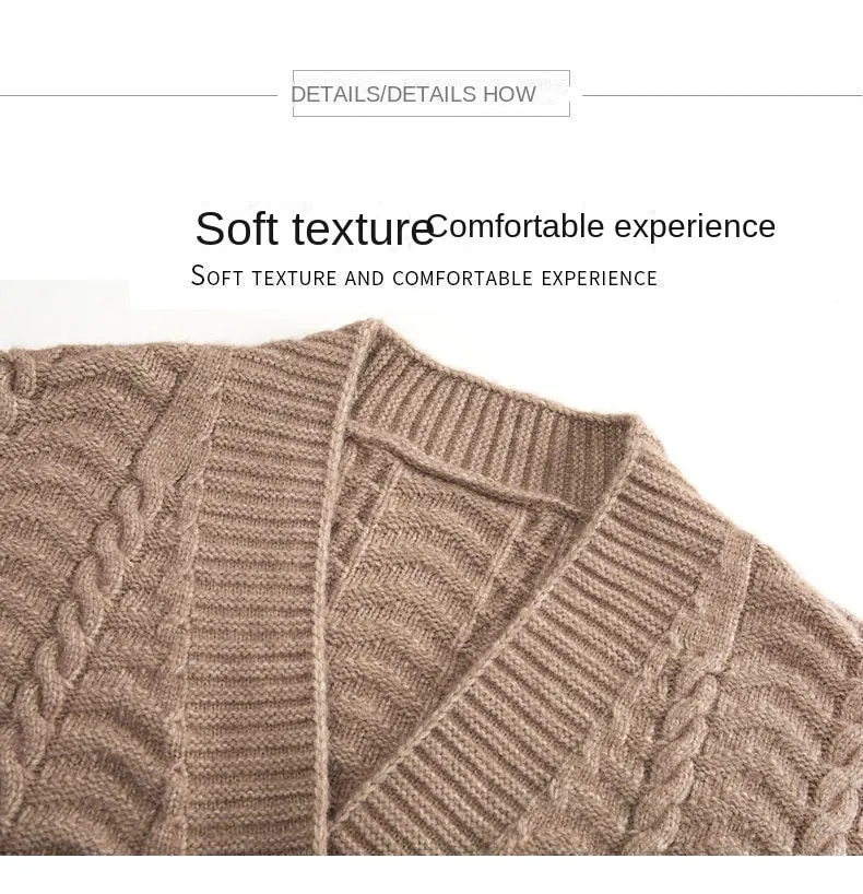 Plus Size Loose Fit Knitted Winter Cardigan Sweaters