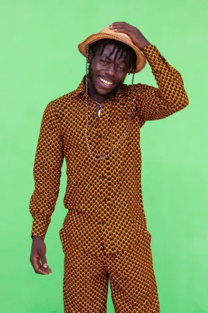 Poppin Panda African Print Long Sleeve Shirt