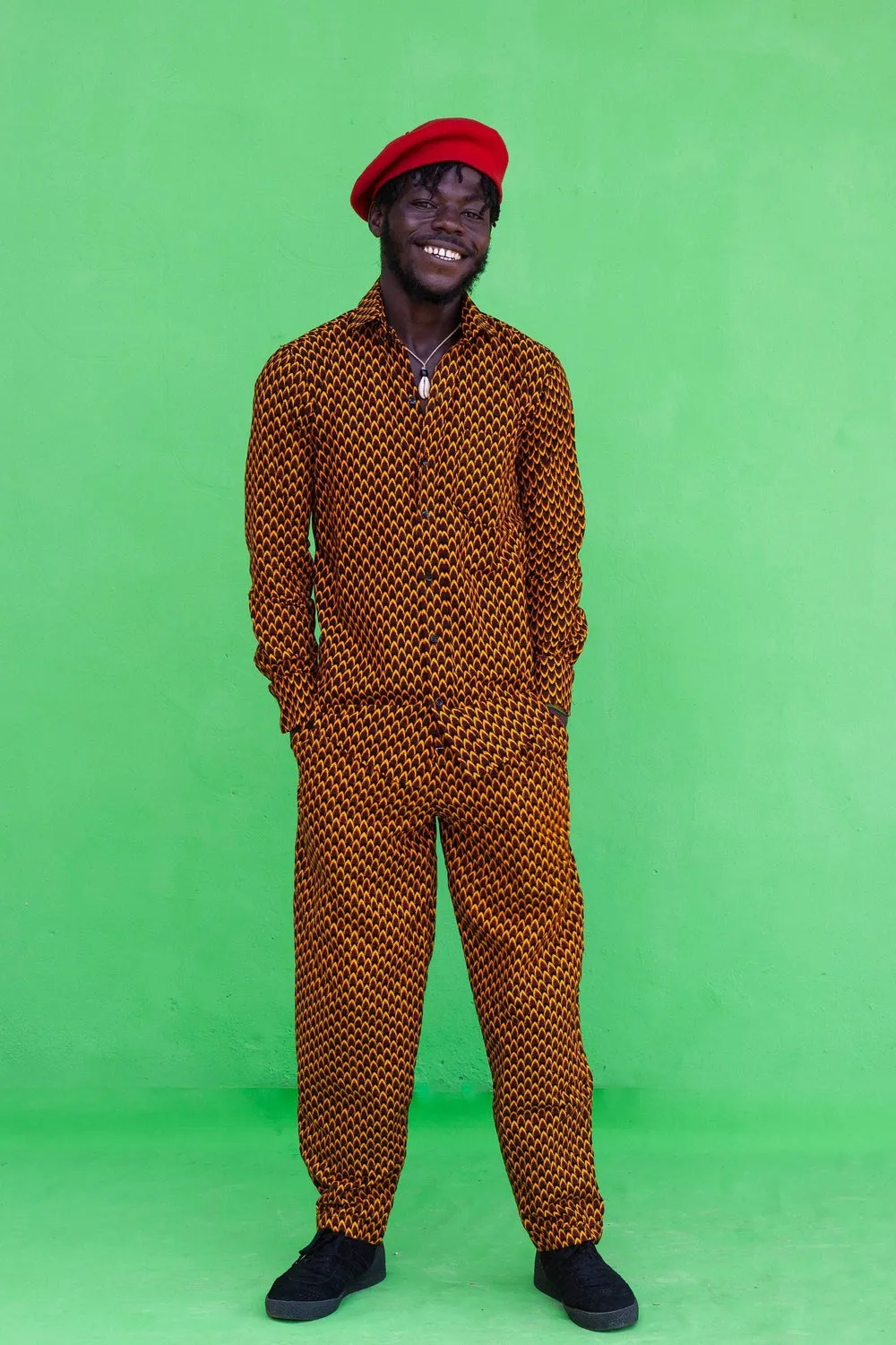 Poppin Panda African Print Long Sleeve Shirt