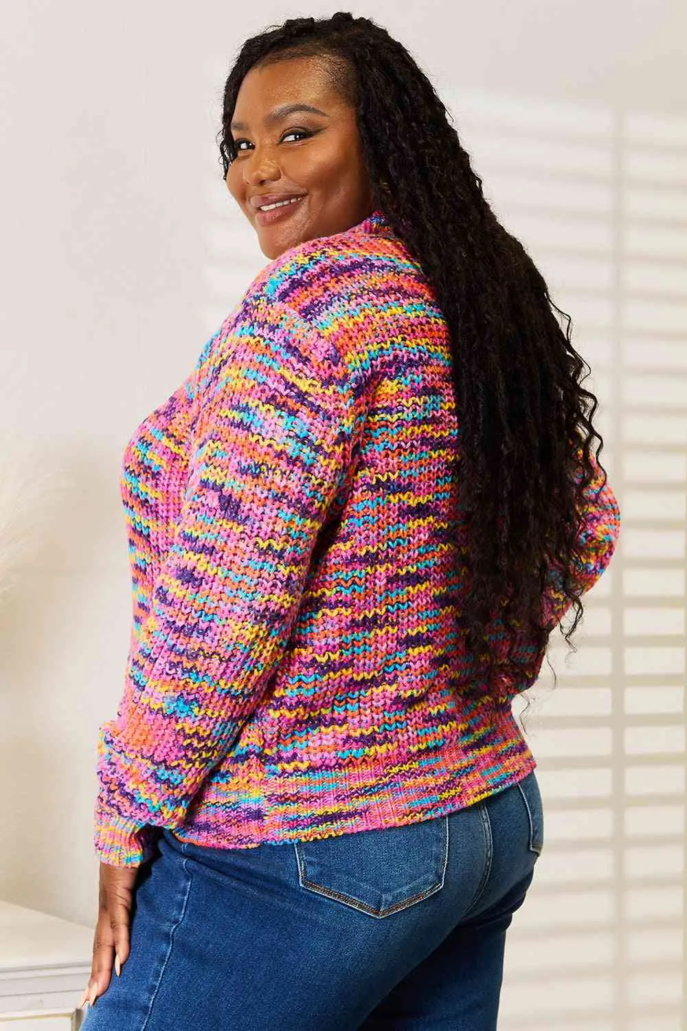 Porter Woven Right V-Neck Long Sleeve Cardigan