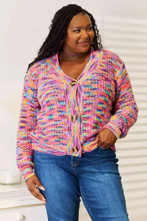 Porter Woven Right V-Neck Long Sleeve Cardigan
