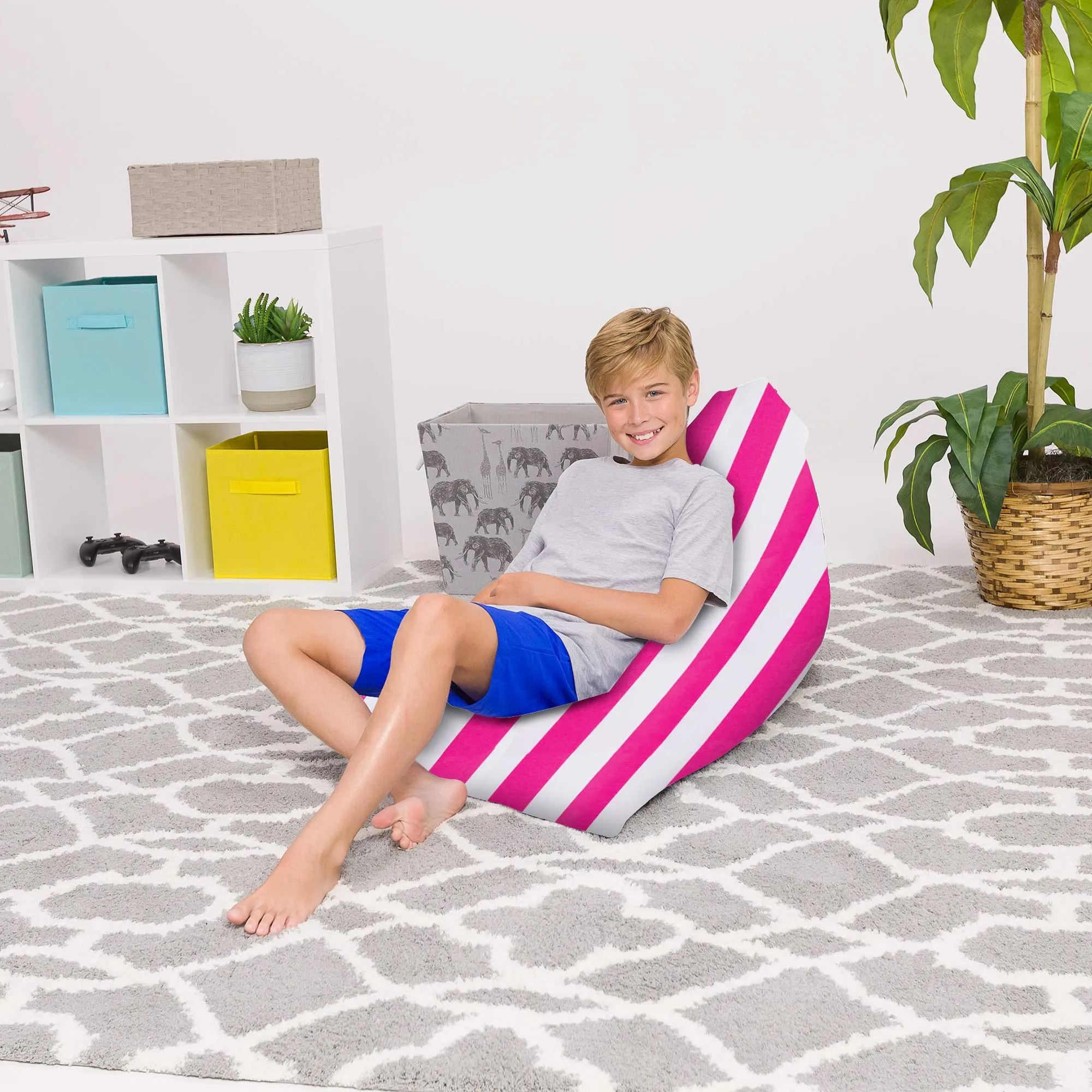 Posh Creations Bean Bag Chair for Kids and Teens -Twist Chair