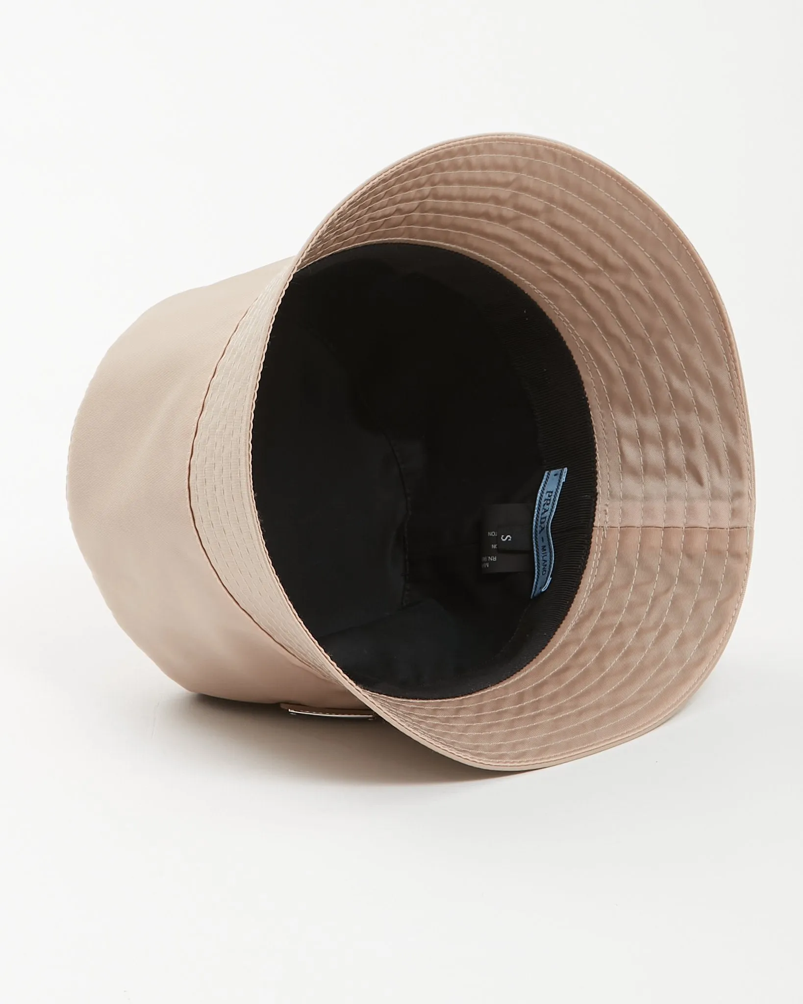 Prada Beige Nylon Tessuto Bucket Hat - S
