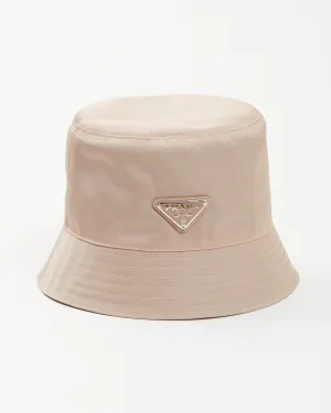 Prada Beige Nylon Tessuto Bucket Hat - S