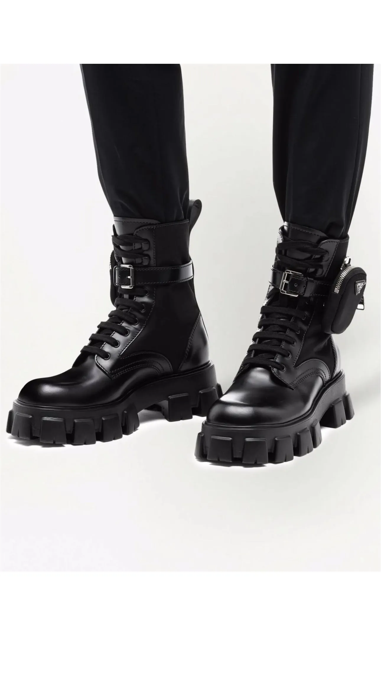 Prada Moonlith pouch-detail ankle boots