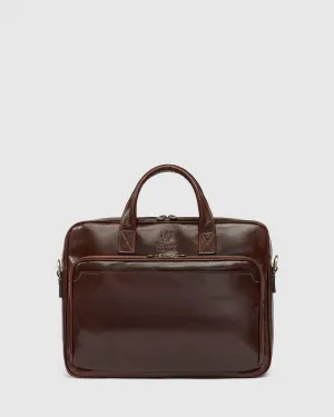 Pretoria Brown - Leather Laptop Briefcase