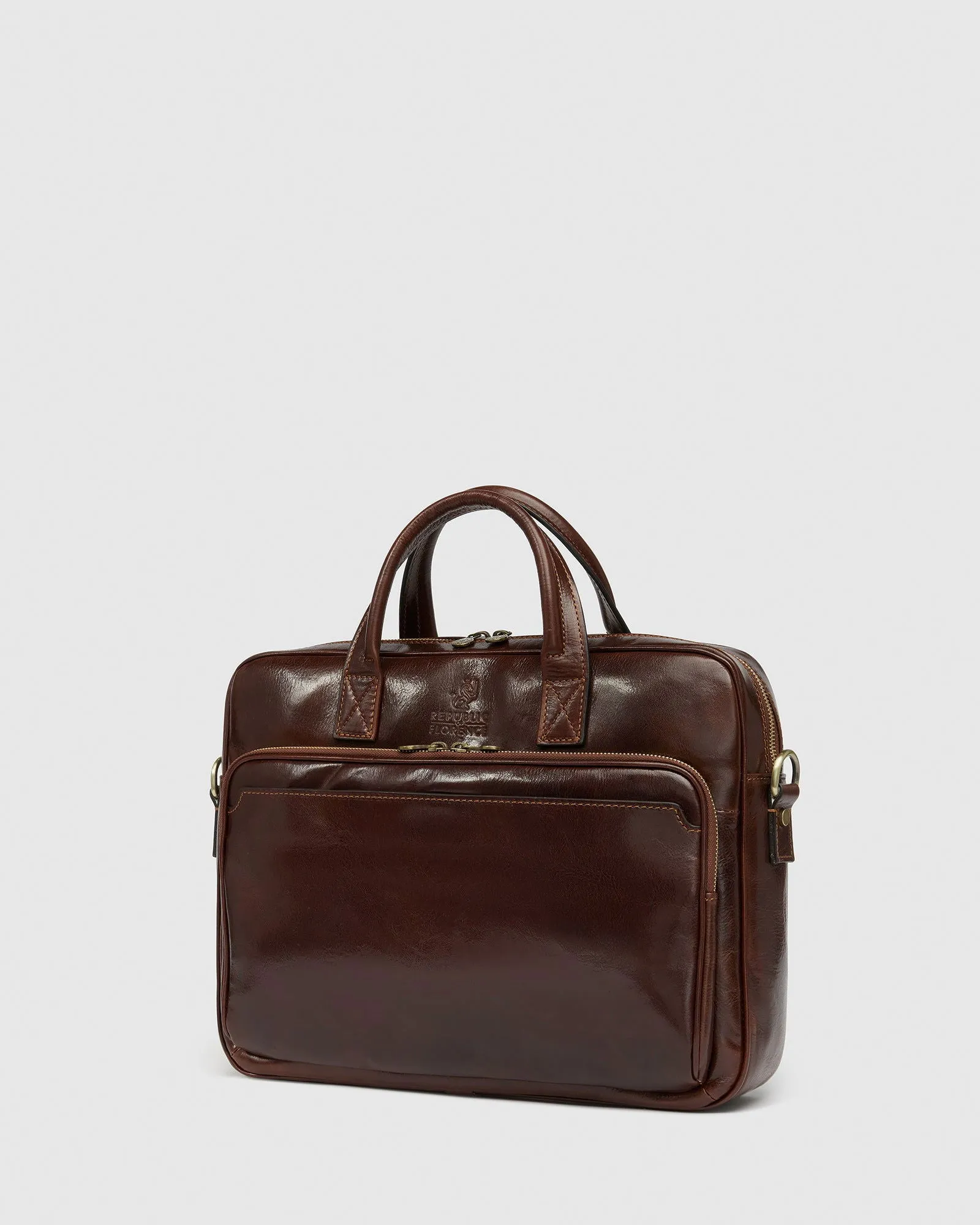 Pretoria Brown - Leather Laptop Briefcase