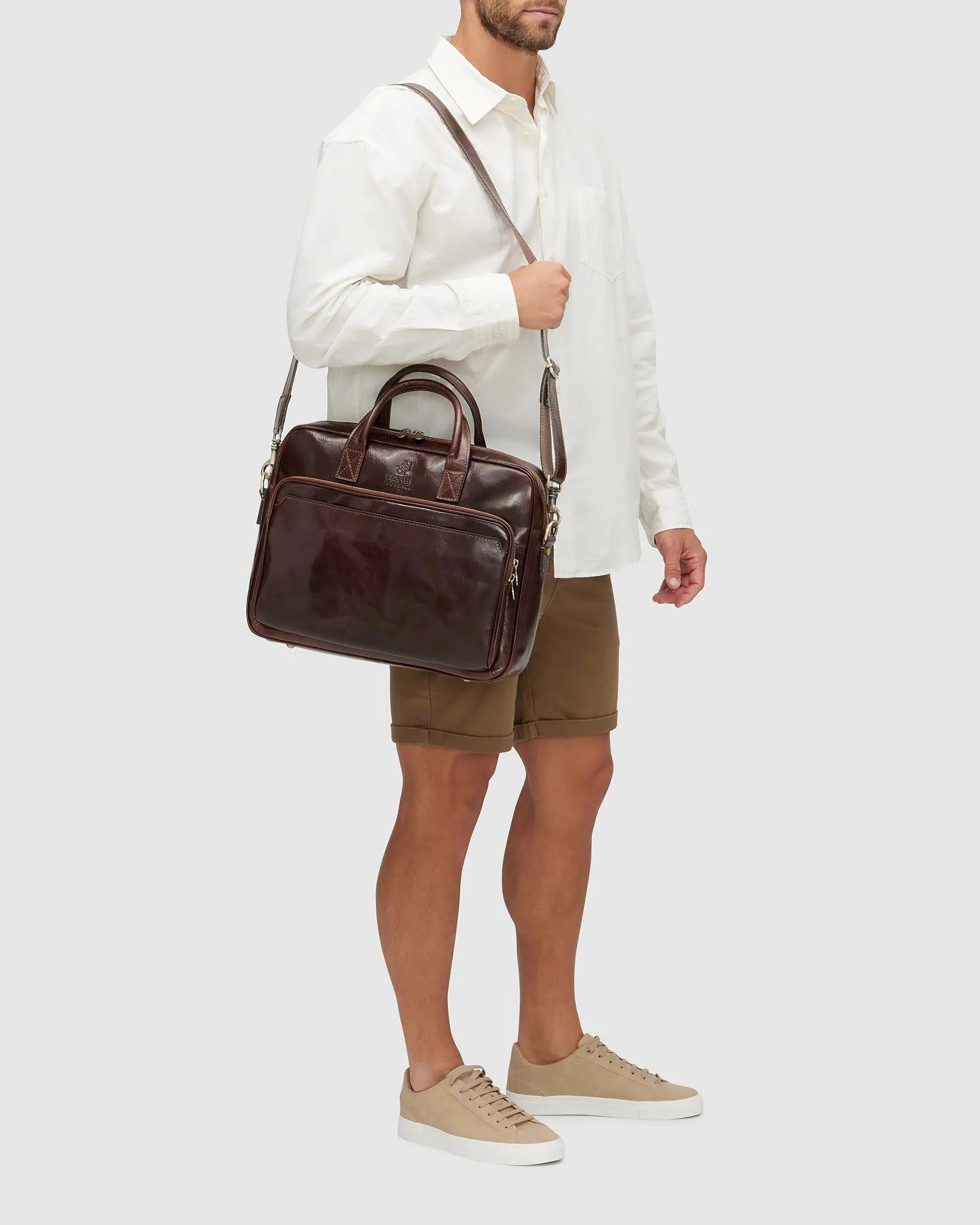 Pretoria Brown - Leather Laptop Briefcase