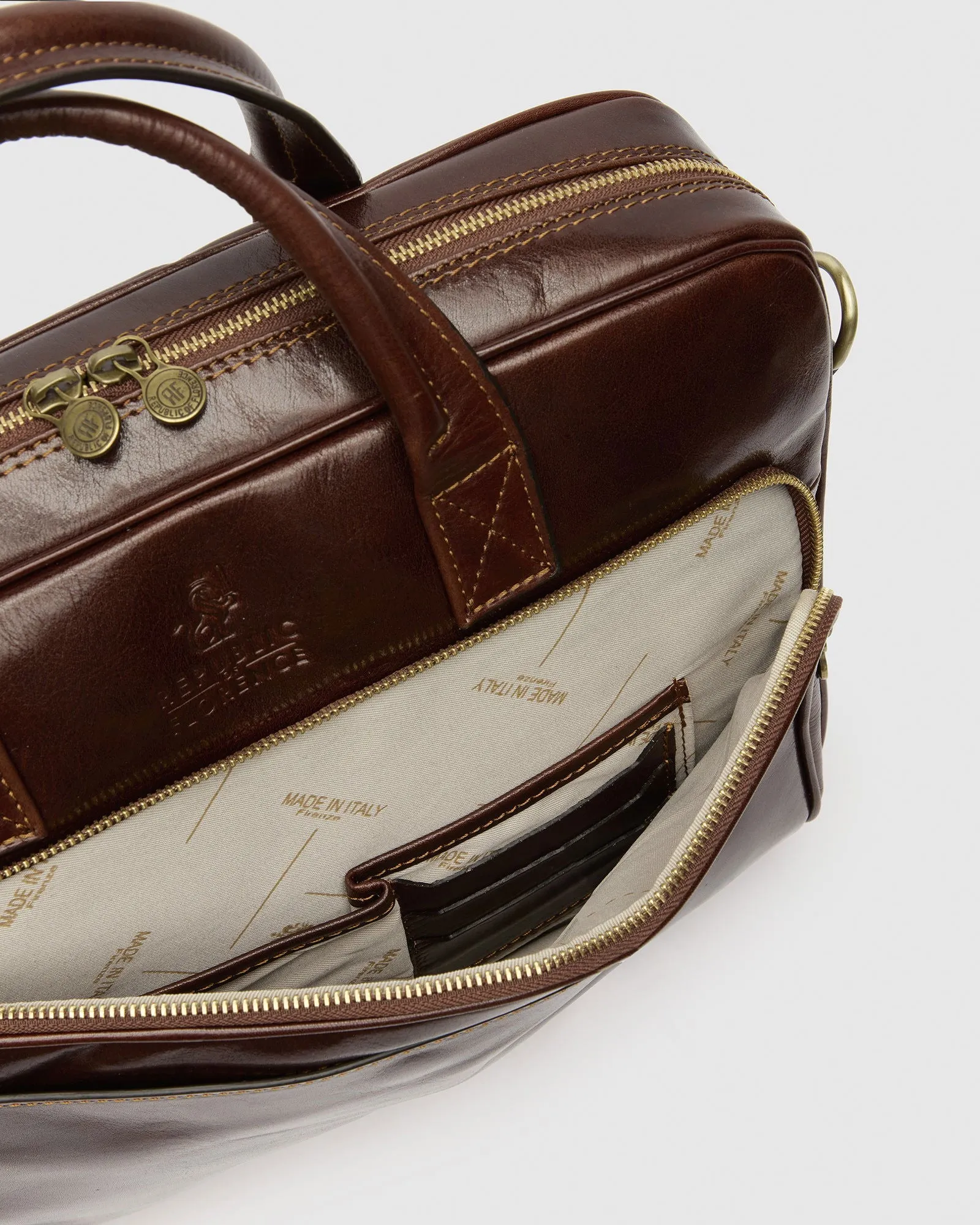 Pretoria Matt Chocolate - Leather Laptop Briefcase