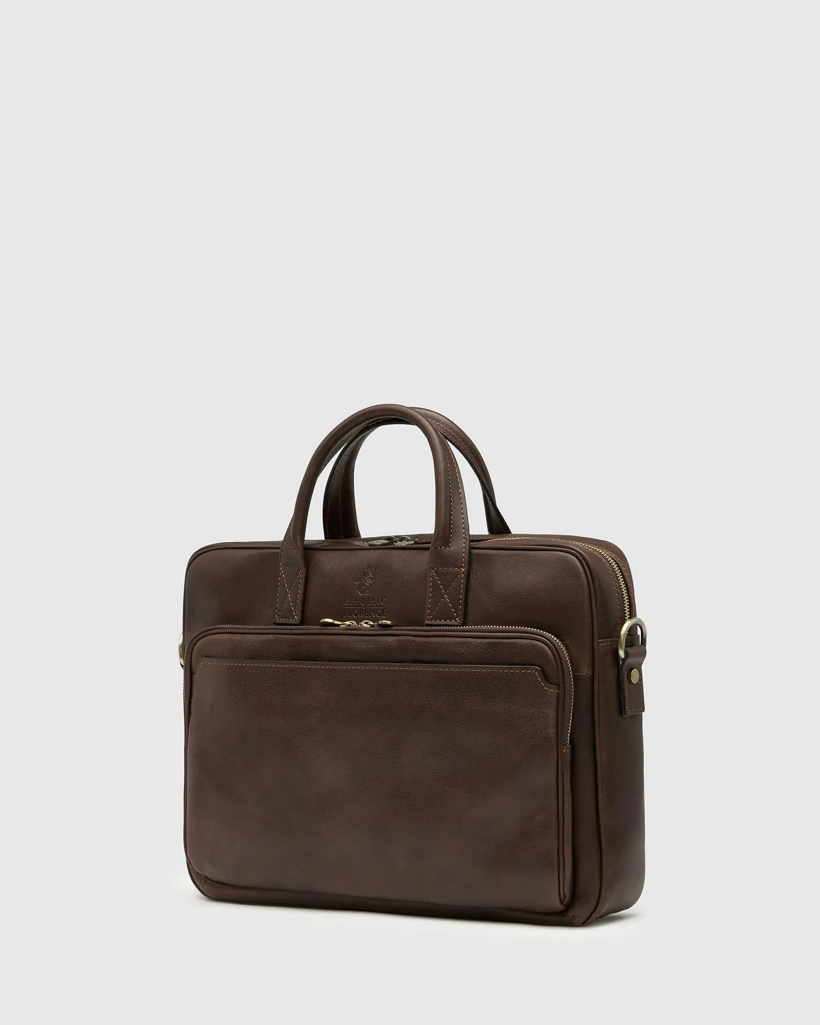 Pretoria Matt Chocolate - Leather Laptop Briefcase