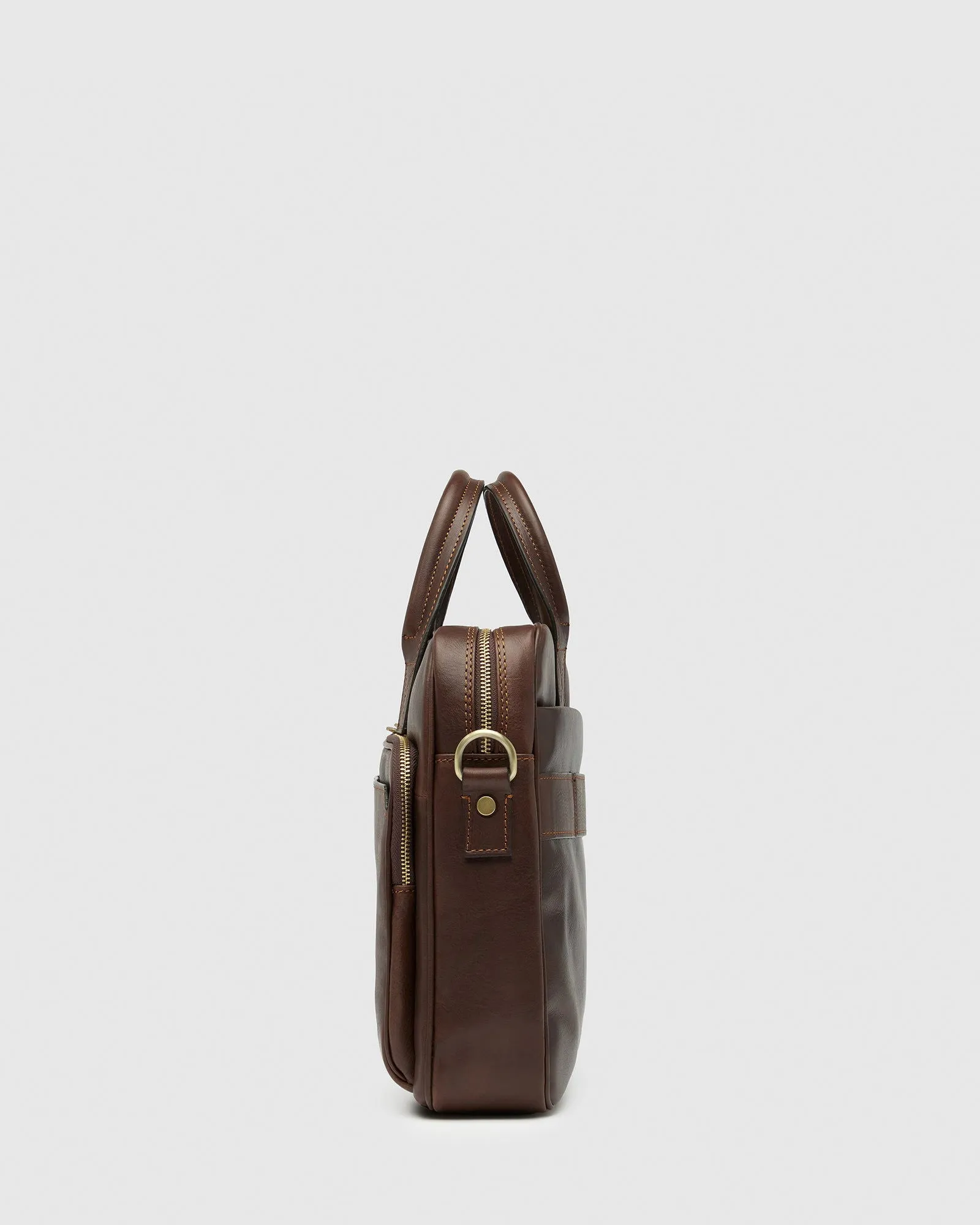 Pretoria Matt Chocolate - Leather Laptop Briefcase