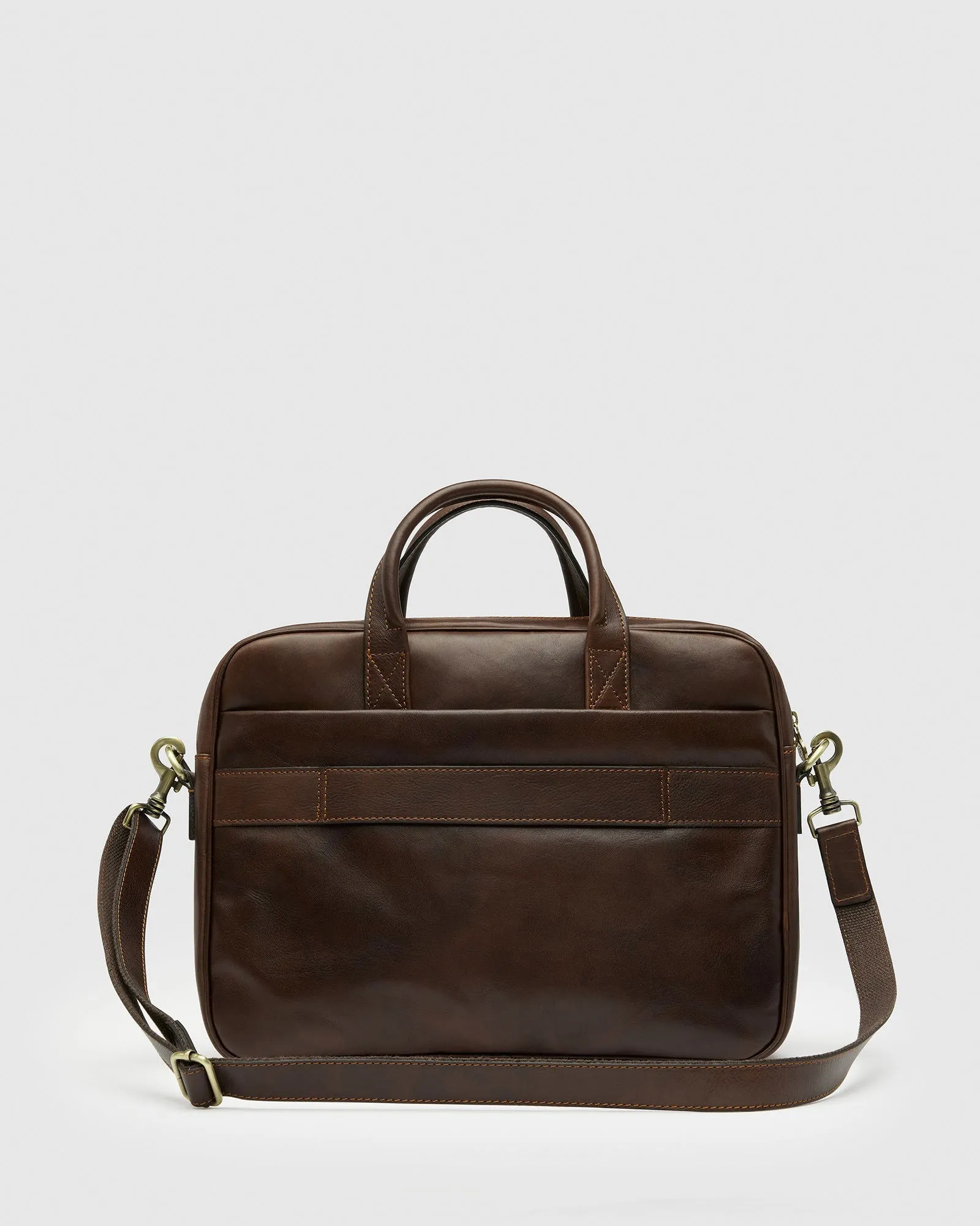 Pretoria Matt Chocolate - Leather Laptop Briefcase