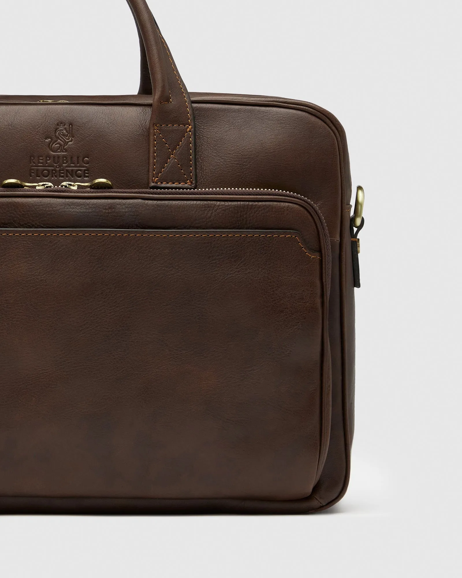 Pretoria Matt Chocolate - Leather Laptop Briefcase