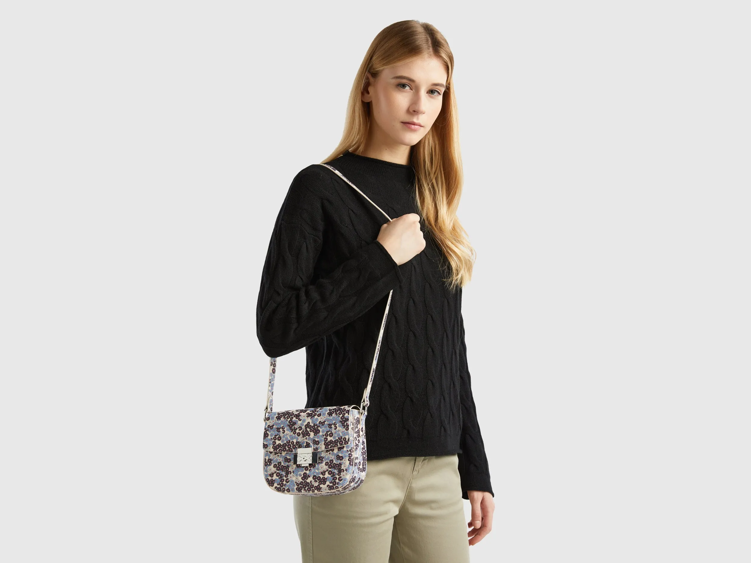Printed Magnetic Closure Sling Bag