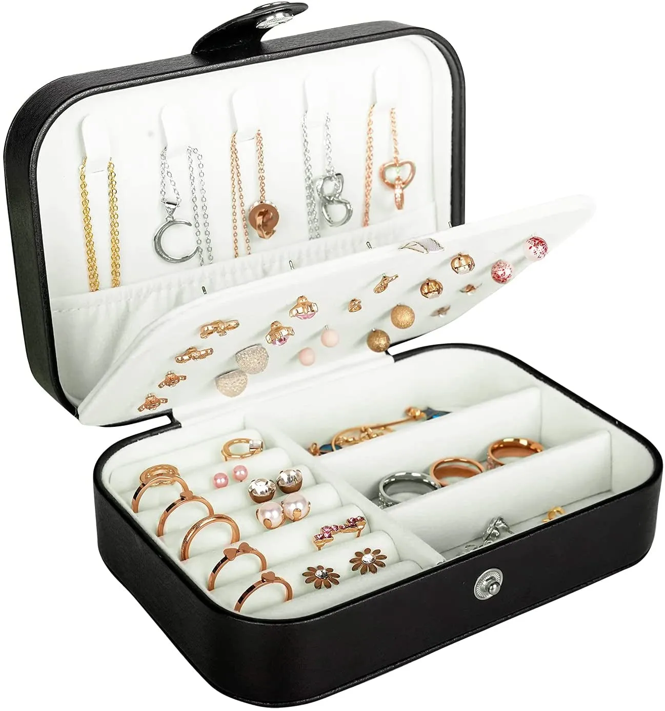 PU Leather Travel Jewelry Box, Portable Mini Jewelry Case