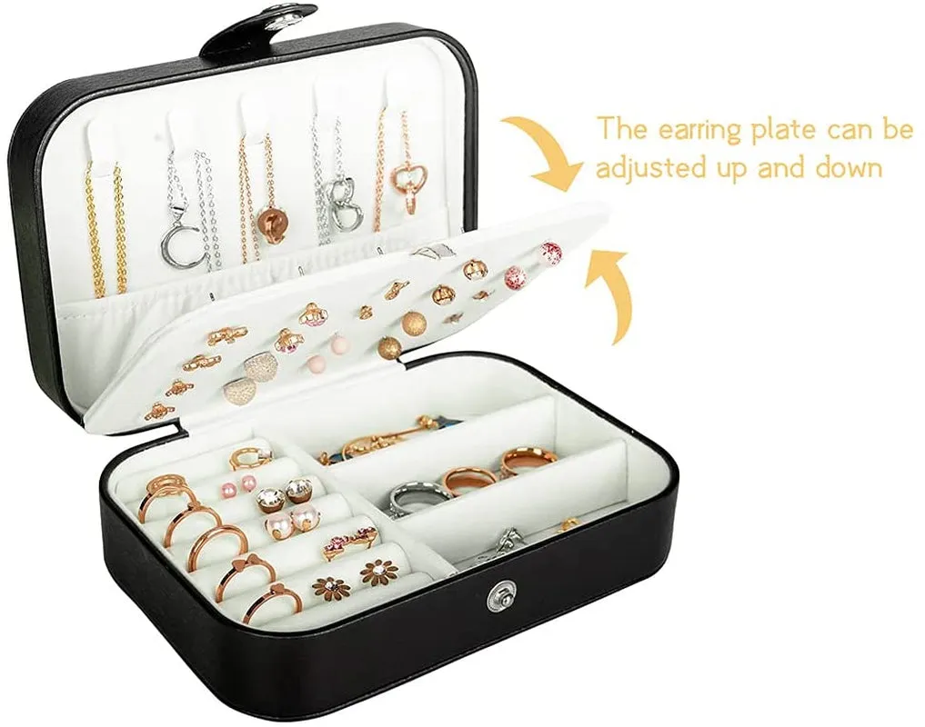 PU Leather Travel Jewelry Box, Portable Mini Jewelry Case