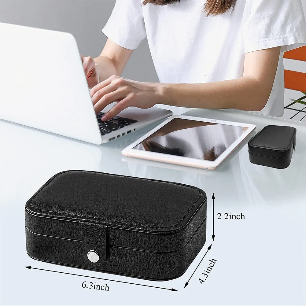 PU Leather Travel Jewelry Box, Portable Mini Jewelry Case
