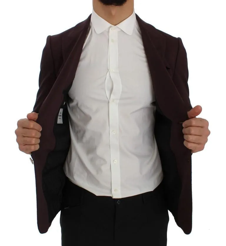 Purple Royal Crown Slim Fit Blazer Jacket