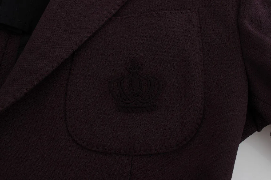 Purple Royal Crown Slim Fit Blazer Jacket