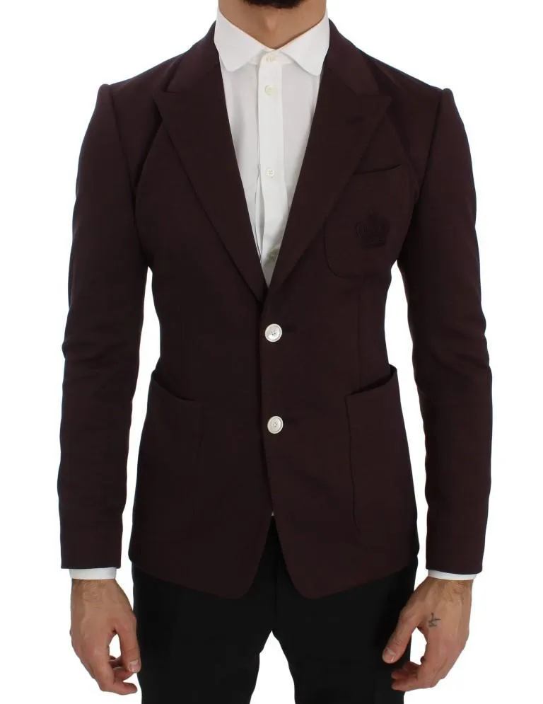 Purple Royal Crown Slim Fit Blazer Jacket