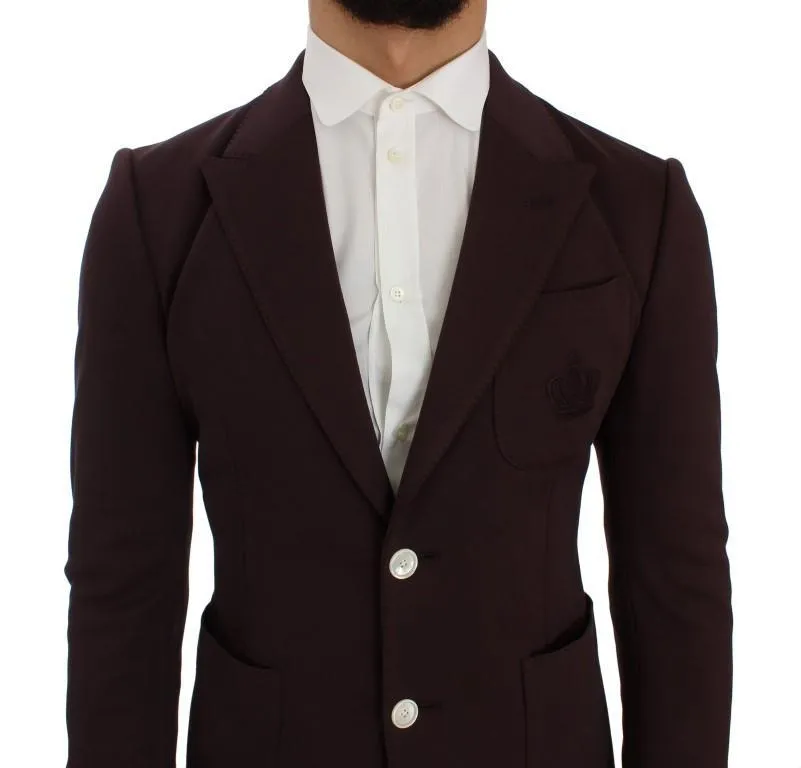 Purple Royal Crown Slim Fit Blazer Jacket