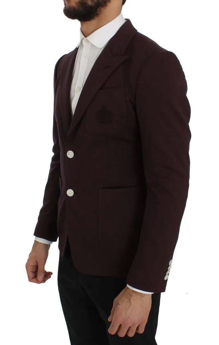 Purple Royal Crown Slim Fit Blazer Jacket