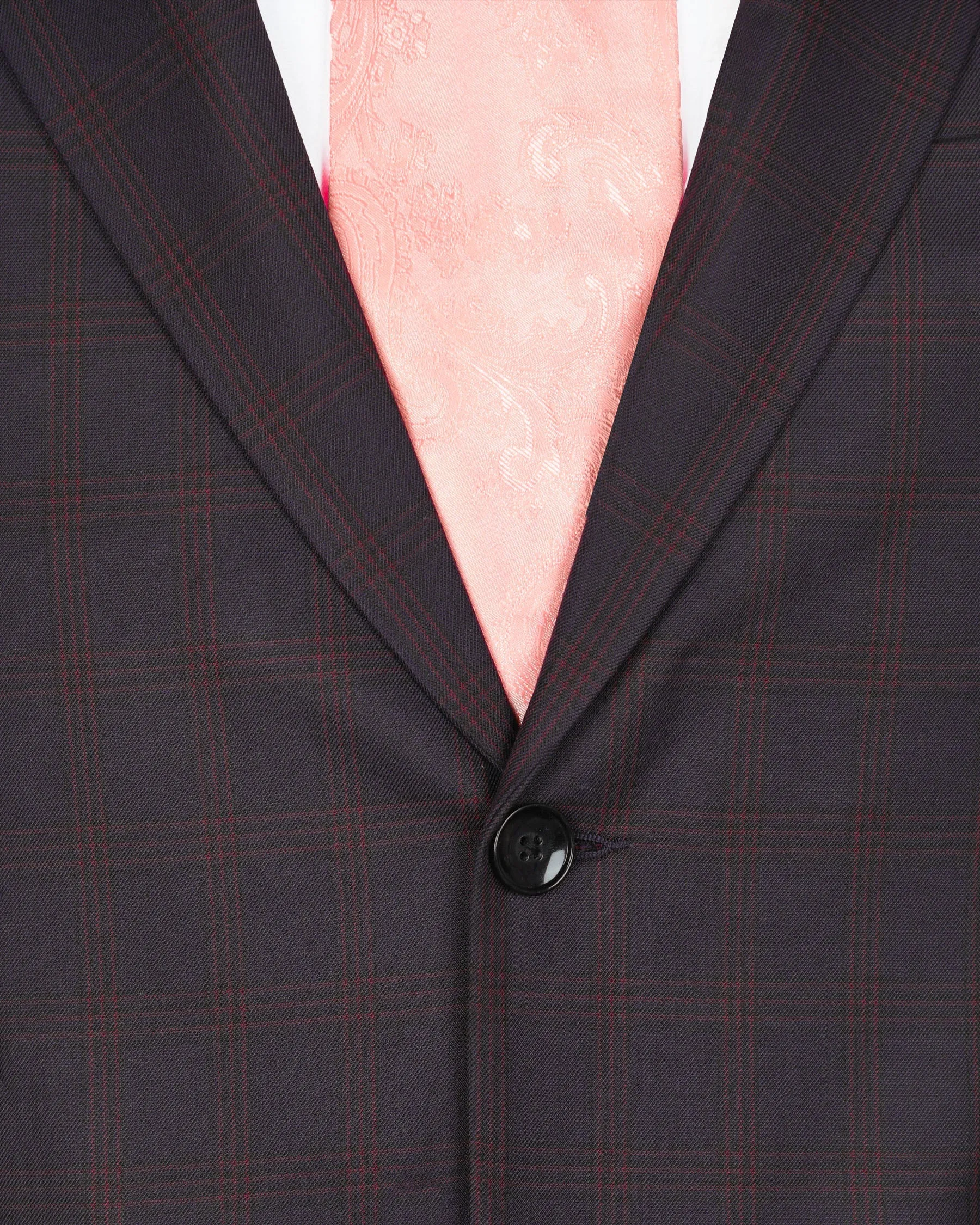 Purple with Red Windowpane Premium Wool Blazer
