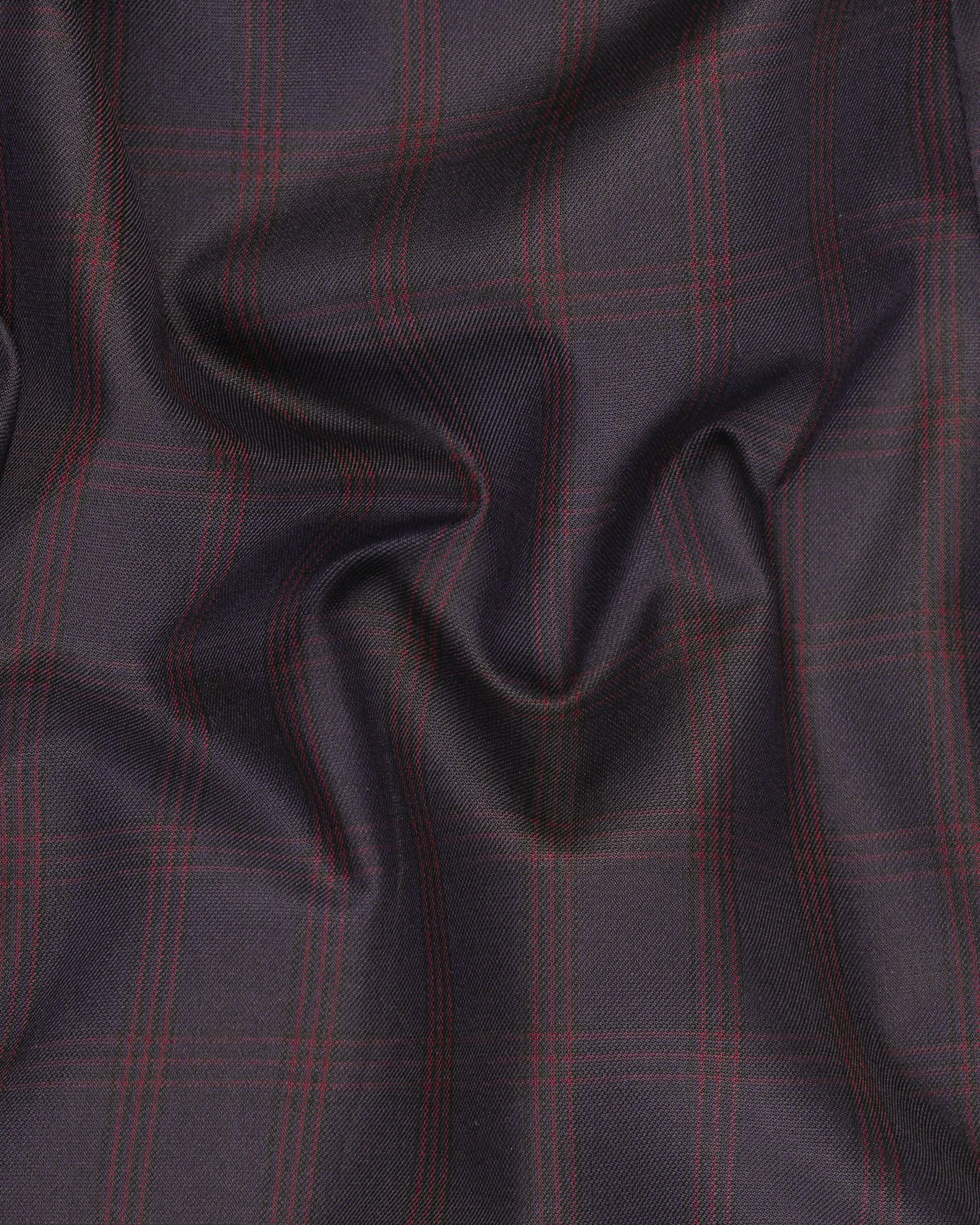 Purple with Red Windowpane Premium Wool Blazer