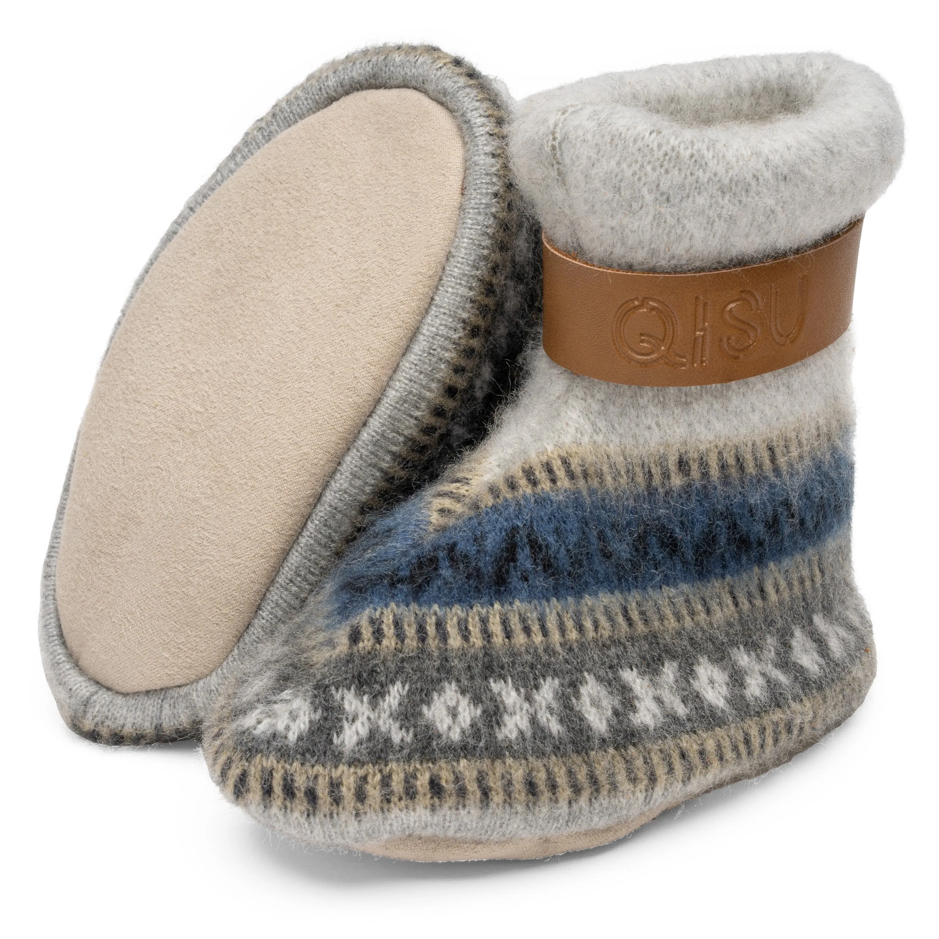 QISU Baby Booties – Rock Mountain Grey | Timeless Winter Comfort