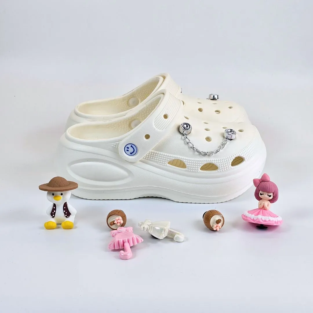 Quack Doll Charms Clogs white