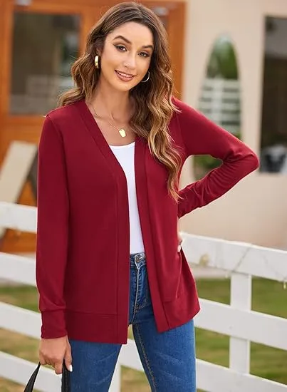 QUEEN PLUS Womens Lightweight Long Sleeve Cardigan