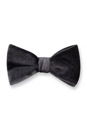 "Gala" Charcoal Velvet Bow Tie