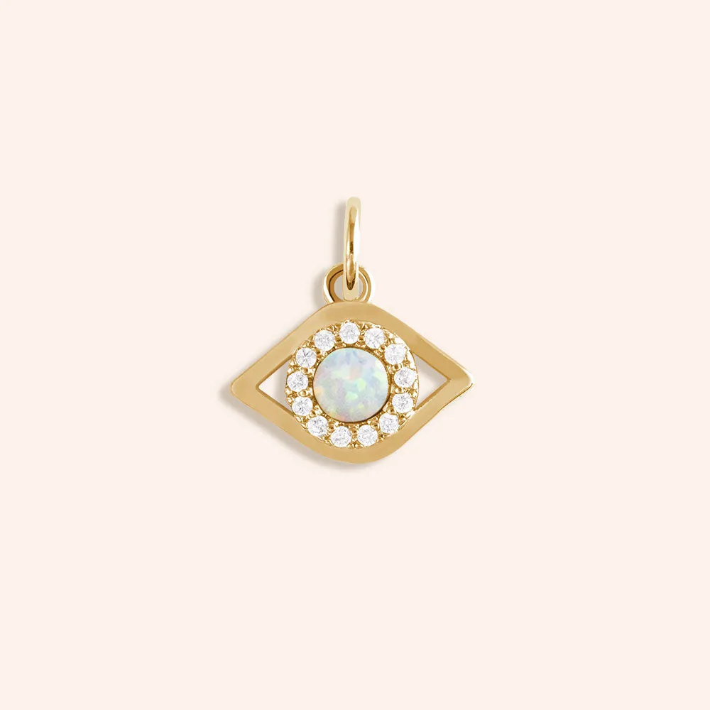 "Omen" Opal & Pave Evil Eye Charm