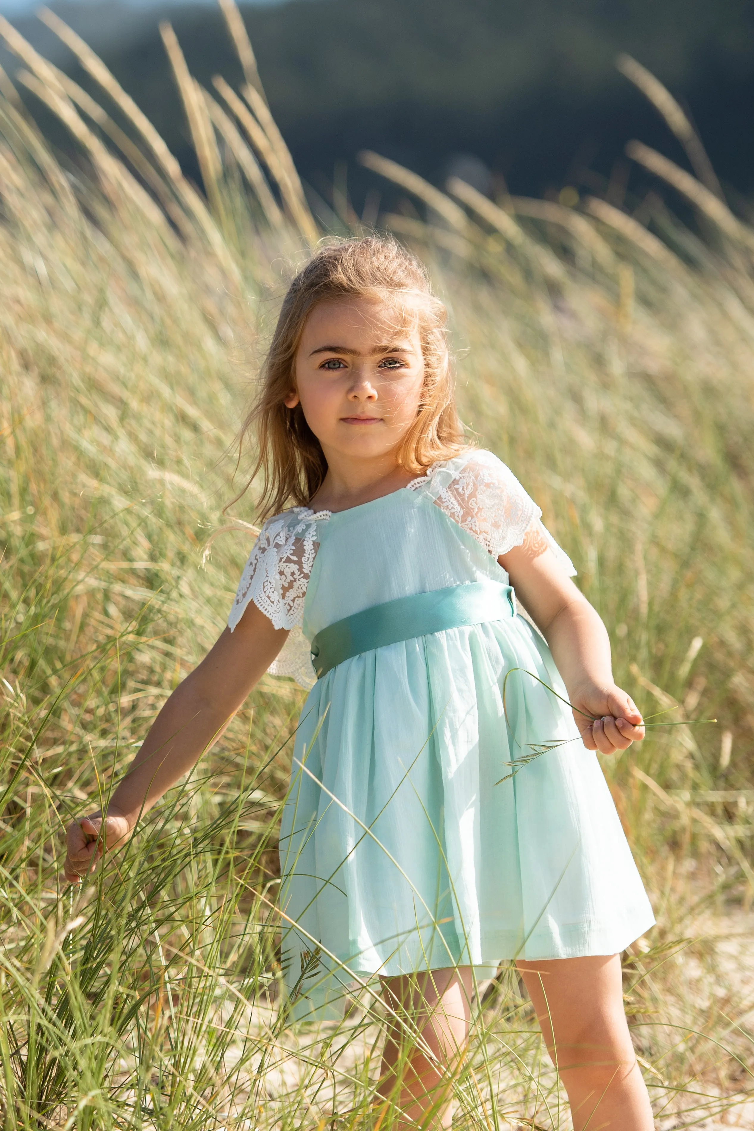 "Rosalind" Duck Egg Lace Dress